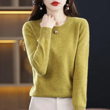 Stefani - Kaschmirpullover mit Rundhalsausschnitt – Gold