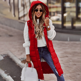 Lange Weste für Damen | Winter – Rot