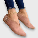 Zerina – Klassische Flats mit edler Schnalle – Rosa