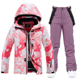 Damen Winter Skianzug | Jacke und Hose – Rosa / Lila