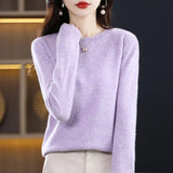 Stefani - Kaschmirpullover mit Rundhalsausschnitt – Hellviolett
