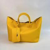 Damen Modische Vegane Leder Oversized Handtasche – Großes Volumen, Vielseitige Einkaufstasche – Yellow
