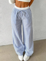 Xamara – Gestreifte Baumwollhose – Blau