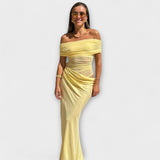 Puss - Asymmetrisches Kleid mit Rüschenschnitt – Gelb