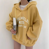 Oversized Hoodie mit „Los Angeles“ Print – Sportlich, Lässig & Cozy – Gelb