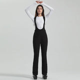 Damen Hose | Ausführung mit Trägern und elastischem Bund – Schwarz