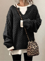 Gracia | Weicher Langarm-Pullover mit femininer Passform – Schwarz