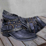Damen Stiefeletten Cowboystiefel | Spitz – Blau