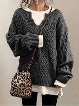Gracia | Weicher Langarm-Pullover mit femininer Passform – Dunkelgrau
