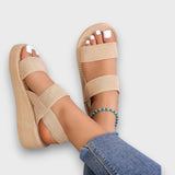 Aneira – Plateau-Sandalen mit schlichter Eleganz – Khaki