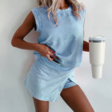 Set Marena™ Mit Ärmellosem Oberteil Und Wickel-Skort – Blau