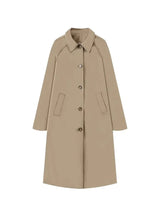 Farah | Langer Trenchcoat Mit Karofutter – Khaki