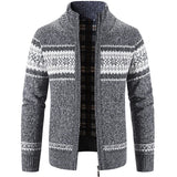 Maverick | Zip-Up Vintage Cardigan – Dunkelgrau