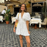 Lydia - Elegantes weißes Kleid – Weiß
