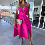 Fiora™ Kleid mit Feinem Cut-Out und Elegantem Schlitz – Rosa