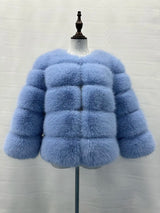Stilvolle Kunstpelz-Jacke – Blauer See
