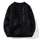 Samir – Patchwork Strickpullover – Schwarz