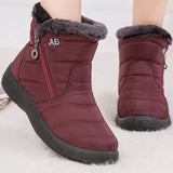 Damen Winter-Schneestiefel | Lässig – Weinrot