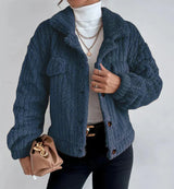 Brooke – plüschjacke für damen – Blau