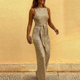 Femke | Glänzender Jumpsuit für Damen – Gold