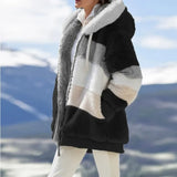 Damen Fleece Jacke | Mit Kapuze – Schwarz