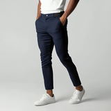 Herrenhose | Chino mit gerader Beinführung – Marineblau