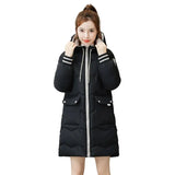 Lange gefütterte jacke für damen – dorothee – Schwarz