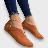 Zerina – Klassische Flats mit edler Schnalle – Braun
