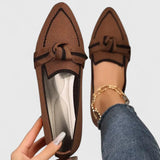 Peyton | Spitze Zehe Flache Sohle Ballerinas – Khaki