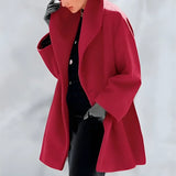 Damen-Wintermantel mit strukturdesign | Schnittdesign – Rot
