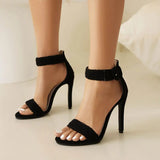 Sienna | Knöchelriemen Gepolstert Sandalen – Schwarz