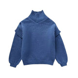 Daphne – strickpullover mit rollkragen in ubergröße – Blau
