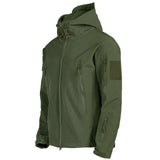 Herren Taktische Wasserdichte Winddichte Softshell-Jacke mit Kapuze - Kai – Grün