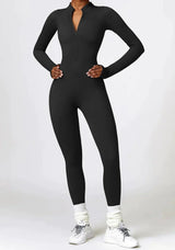 Athlora | Seamless Fit Aktiver Jumpsuit – Schwarz