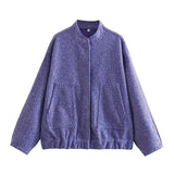 Cozzina – übergroße, grob gestrickte jacke – Lila