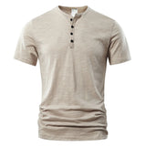 Herren Lässig Henley T-Shirt | Klassisch – Khaki