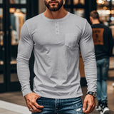 Northline™ Langarmshirt Mit Henley-Kragen und Figurbetonter Passform – Grau