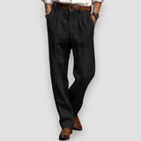 Alexei – Klassische Leinen Hose – Schwarz