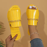 Klavdiya - Sandalen Mit Kette – Gelb