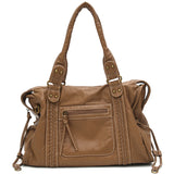 Vintage Vegan Schultertasche – Elegante Damen Crossbody Bag aus Eco-Leder – KAMEL