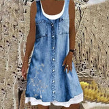 Natasza – Weiches Und Elegantes Jeanskleid – Elegantes Blumenmuster