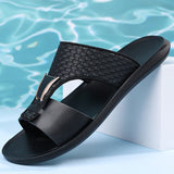 Arkon™ Sandalen Aus Geflochtenem Leder Mit Metalldetail Und Anatomischem Premium-Komfort – Schwarz