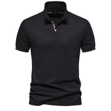 Alfred - Stilvolles Herren-Polo mit kurzen Ärmeln – Schwarz