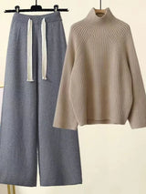 Winterstrickset - wärme und stil in einem eleganten outfit – Set Graubraun