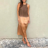 Lyraia – Stilvolles, leuchtendes Ombré-Kleid – Khaki