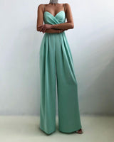 Eleganter Jumpsuit mit Spaghettiträgern für Damen – Türkis