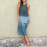 Lyraia – Stilvolles, leuchtendes Ombré-Kleid – Blau