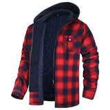 Gilles – weiche karierte hemdjacke – Rot Schwarz