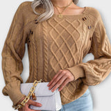 Amalia | Strickpullover mit raffinierten Knopfdetails – Khaki