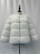 Stilvolle Kunstpelz-Jacke – Weiß